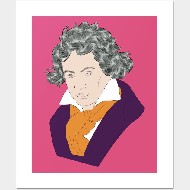 Ludwig Van Beethoven - portrait Wall Art by LiLian-Kaff